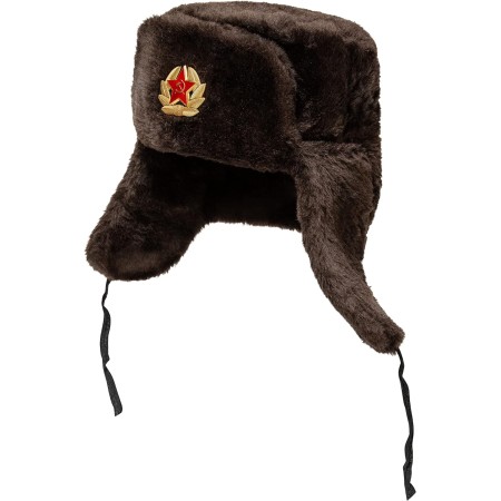 BELEON Sombrero de piel rusa Ushanka - Sombrero de trampero del ejército soviético - Sombrero de invierno