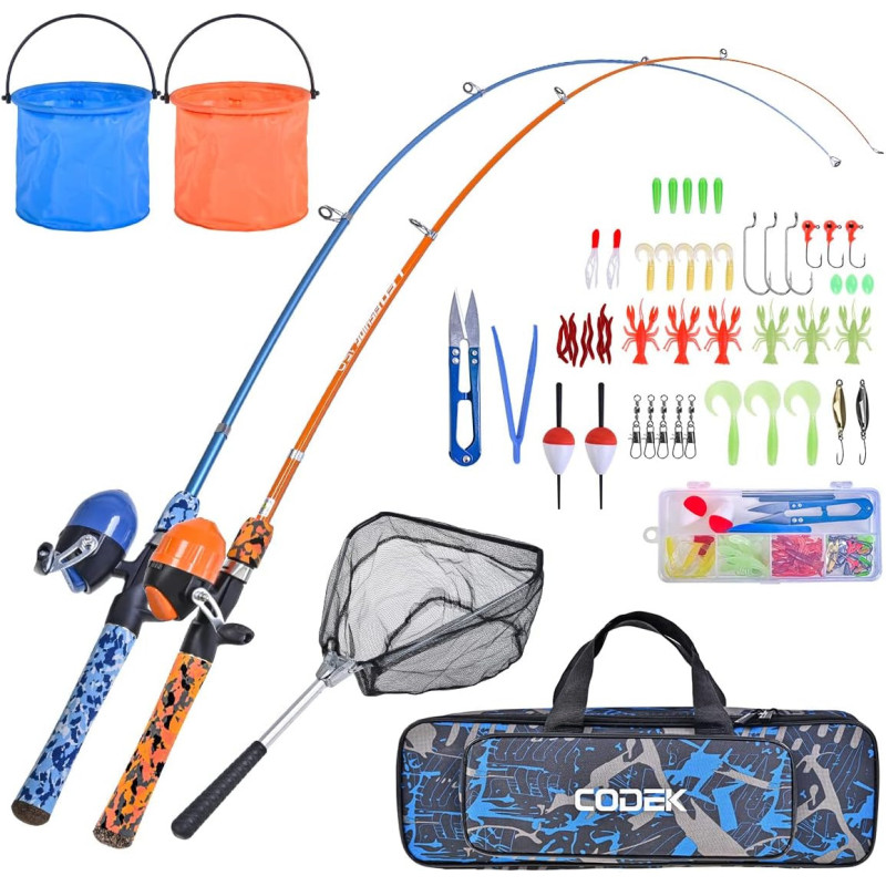 CODEK Juego de caña de pescar para niños | Juego de cañas de pesca ideales para niños