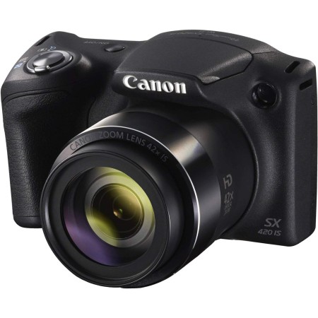 Canon PowerShot SX420 es una cámara digital Wi-Fi (negro) con tarjeta de 32 GB + funda + batería + trípode + kit (renovado)