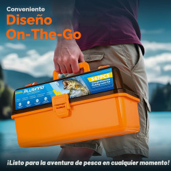 PLUSINNO Caja de aparejos grande para pesca | Caja grande almacenamiento de accesorios de pesca
