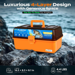 PLUSINNO Caja de aparejos grande para pesca | Caja grande almacenamiento de accesorios de pesca