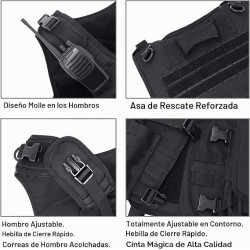 MGFLASHFORCE Chaleco táctico Airsoft | Chaleco ajustable modular de paintball