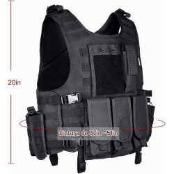 MGFLASHFORCE Chaleco táctico Airsoft | Chaleco ajustable modular de paintball