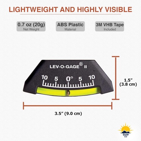 Sun Company 306-R Lev-o-gage II Inclinómetro e indicador de inclinación – Paquete de 2 | Medidores de nivelación para RV,