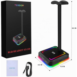 Soporte para auriculares con cargador inalámbrico | Soporte de auriculares con carga inalambrica o con cable para accesorios