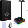 Soporte para auriculares con cargador inalámbrico | Soporte de auriculares con carga inalambrica o con cable para accesorios