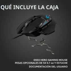 Logitech G 502 HERO Ratón para juegos | Raton con cable de alto rendimiento para PC