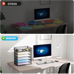 Marbrasse Bandeja organizadora | Bandeja de malla de 6 niveles para papeles y cuadernos
