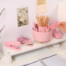 SKYDUE 10 accesorios de escritorio rosa | 10 Accesorios multiusos de escritorio color rosa