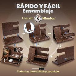 TESLYAR Estación de acoplamiento para escritorios | Estacion de acoplamiento para accesorios de escritorio