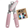 GORILLA GRIP Abrelatas manual de acero inoxidable resistente con borde liso y abrebotellas