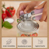 GORILLA GRIP Abrelatas manual de acero inoxidable resistente con borde liso y abrebotellas