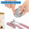 GORILLA GRIP Abrelatas manual de acero inoxidable resistente con borde liso y abrebotellas