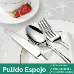 Juego de cubiertos de acero inoxidable de 49 piezas con organizador de cubiertos