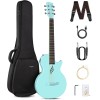 Enya NOVA Go SP1 - Guitarra eléctrica acústica de fibra de carbono con Smart AcousticPlus de 35 pulgadas, kit de iniciación de