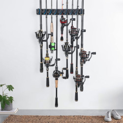 PLUSINNO Soporte vertical para caña de pescar | Soporte de pared para guardar cañas de pesca