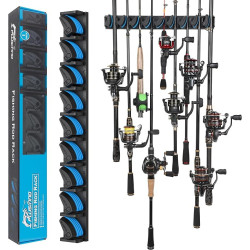 PLUSINNO Soporte vertical para caña de pescar | Soporte de pared para guardar cañas de pesca