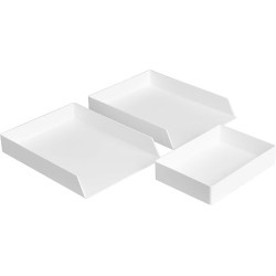 Amazon Basics Organizador de escritorio | 3 Bandejas rectangulares organizadoras para escritorio