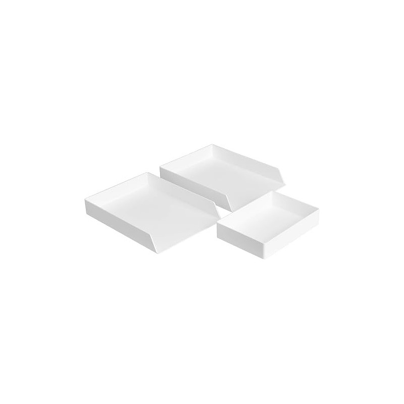 Amazon Basics Organizador de escritorio | 3 Bandejas rectangulares organizadoras para escritorio