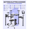 Donner DED-200 - Juego de batería electrónica, kit de batería eléctrica con almohadillas de malla silenciosa, 2 platillos con