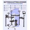 Donner DED-200 - Juego de batería electrónica, kit de batería eléctrica con almohadillas de malla silenciosa, 2 platillos con