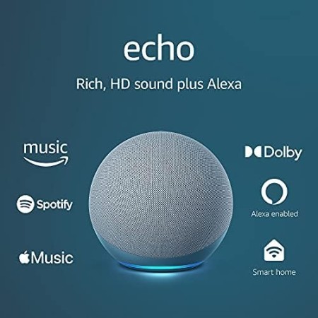 Echo (4ta Generación) | Con sonido de alta calidad, hub de smart home y Alexa | Negro