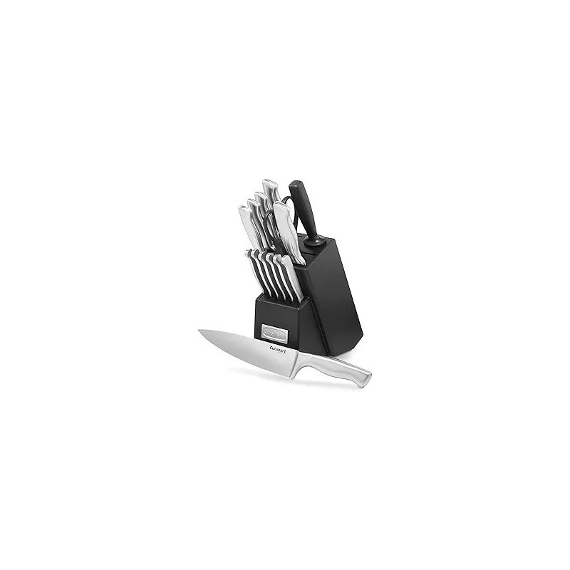 Cuisinart C77SS-15PK - Juego de cuchillos de cocina de acero inoxidable con mango hueco de 15 piezas