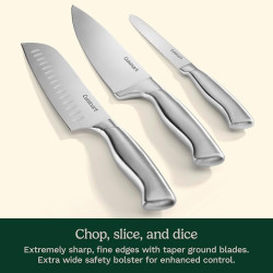 Cuisinart C77SS-15PK - Juego de cuchillos de cocina de acero inoxidable con mango hueco de 15 piezas