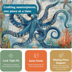 Cross & Glory - Neptune's Navigator: The Octopus Voyage Rompecabezas | Rompecabezas de 1000 piezas para adultos