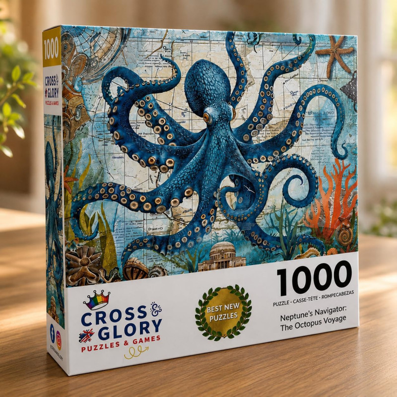 Cross & Glory - Neptune's Navigator: The Octopus Voyage Rompecabezas | Rompecabezas de 1000 piezas para adultos