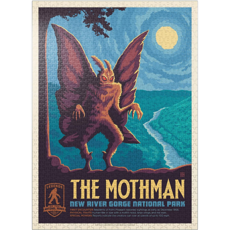 MyPuzzle Legends of The National Parks: New River Gorge's Mothman | Rompecabezas y poster de mothman