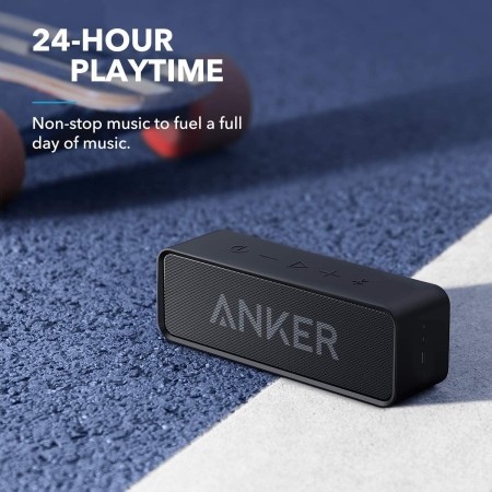 Altavoz Bluetooth Anker Soundcore actualizado, con IPX5 impermeable, sonido estéreo, tiempo de reproducción 24 horas, altavoz