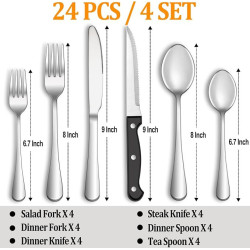 Juego de cubiertos de 24 piezas