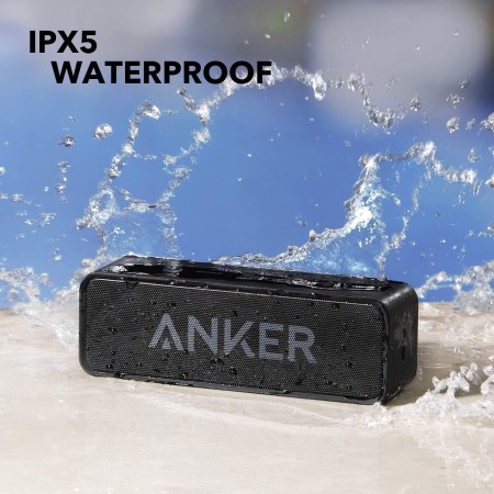 Altavoz Bluetooth Anker Soundcore actualizado, con IPX5 impermeable, sonido estéreo, tiempo de reproducción 24 horas, altavoz