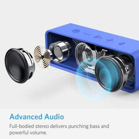 Altavoz Bluetooth Anker Soundcore actualizado, con IPX5 impermeable, sonido estéreo, tiempo de reproducción 24 horas, altavoz