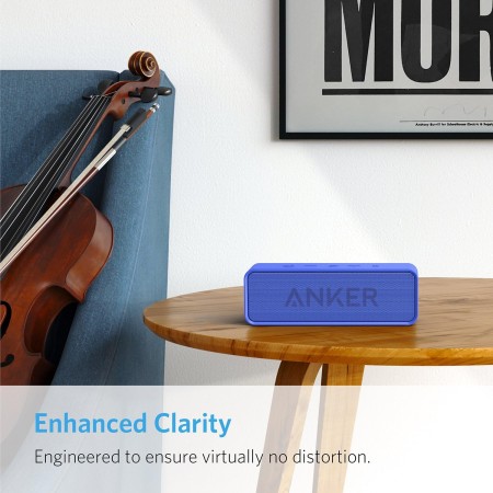 Altavoz Bluetooth Anker Soundcore actualizado, con IPX5 impermeable, sonido estéreo, tiempo de reproducción 24 horas, altavoz