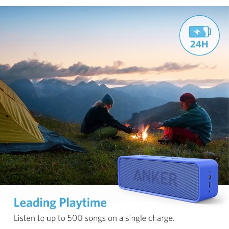 Altavoz Bluetooth Anker Soundcore actualizado, con IPX5 impermeable, sonido estéreo, tiempo de reproducción 24 horas, altavoz