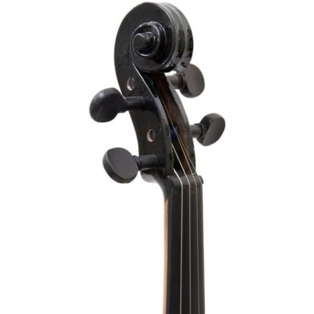 Mendini MA - Viola de madera maciza negra de 16 pulgadas