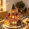Kit de rompecabezas de caja de música de castillo de madera 3D | Rompecabeza de madera 3D de castillo