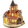 Kit de rompecabezas de caja de música de castillo de madera 3D | Rompecabeza de madera 3D de castillo