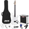 Kit de guitarra eléctrica con amplificador de 20W, todos los accesorios, sintonizador digital de broche, seis cuerdas, dos uñas