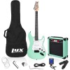 Kit de guitarra eléctrica con amplificador de 20W, todos los accesorios, sintonizador digital de broche, seis cuerdas, dos uñas