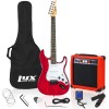 Kit de guitarra eléctrica con amplificador de 20W, todos los accesorios, sintonizador digital de broche, seis cuerdas, dos uñas
