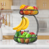 Cesta de almacenamiento con colgador para plátanos Auledio, 2 niveles, color negro