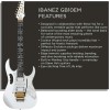 Ibanez Steve Vai Signature - Guitarra eléctrica de 6 cuerdas con bolsa (diestro, blanco)