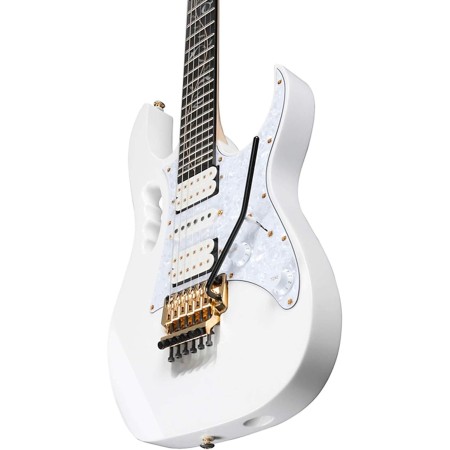 Ibanez Steve Vai Signature - Guitarra eléctrica de 6 cuerdas con bolsa (diestro, blanco)
