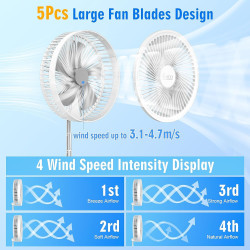 LIPETY Ventilador oscilante recargable portátil plegable