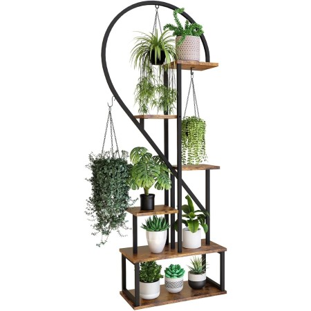 POTEY Soporte de metal para plantas de 6 niveles