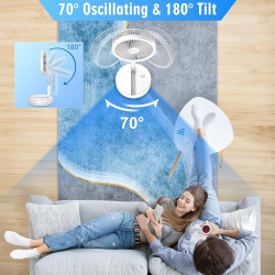 LIPETY Ventilador oscilante recargable portátil plegable
