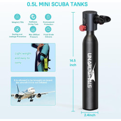 Mini tanque de buceo | Mini tanque de buceo recargable con bomba de inflacion